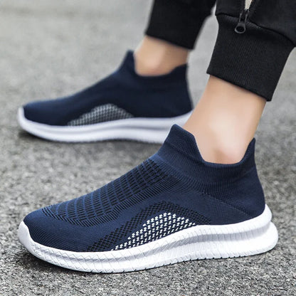 Lightweight Men's Walking Shoes Outdoor Soft Male Casual Shoes Flexible Breathable Men Loafers Slip-On Footwear Sneakers 39-48