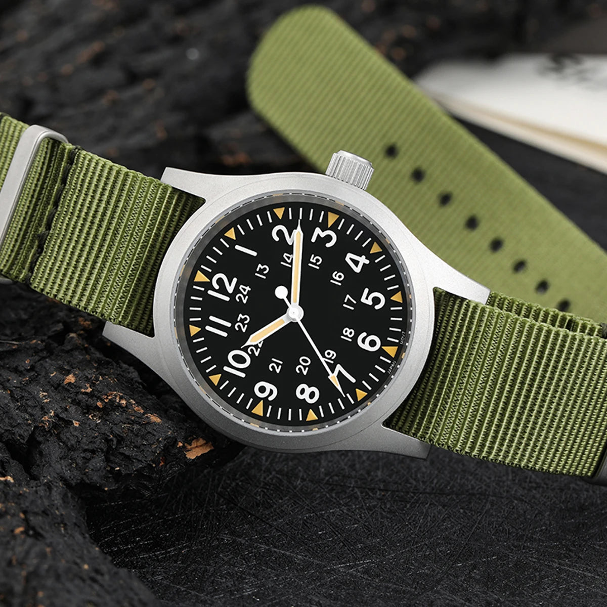 Militado ML05 Military Watch VH31 Sweep Movement Domed Sapphire Crystal Wristwatch High Clear AR Coating 38mm Vintage Watches