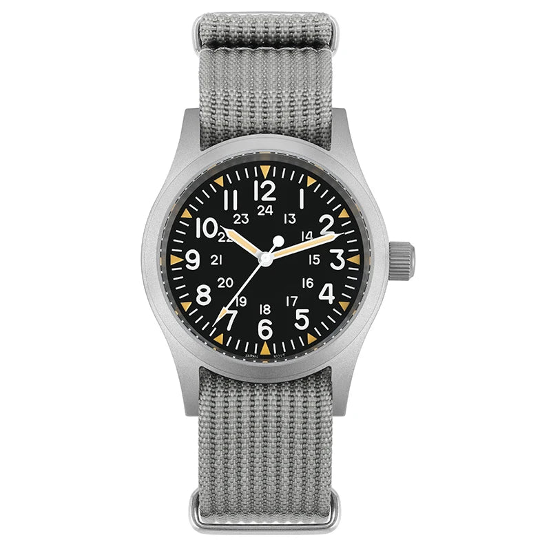 Militado ML05 Military Watch VH31 Sweep Movement Domed Sapphire Crystal Wristwatch High Clear AR Coating 38mm Vintage Watches