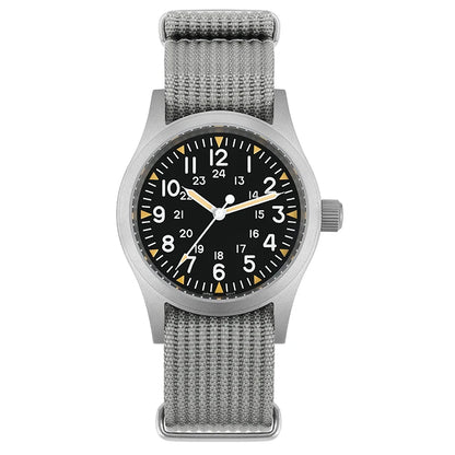 Militado ML05 Military Watch VH31 Sweep Movement Domed Sapphire Crystal Wristwatch High Clear AR Coating 38mm Vintage Watches