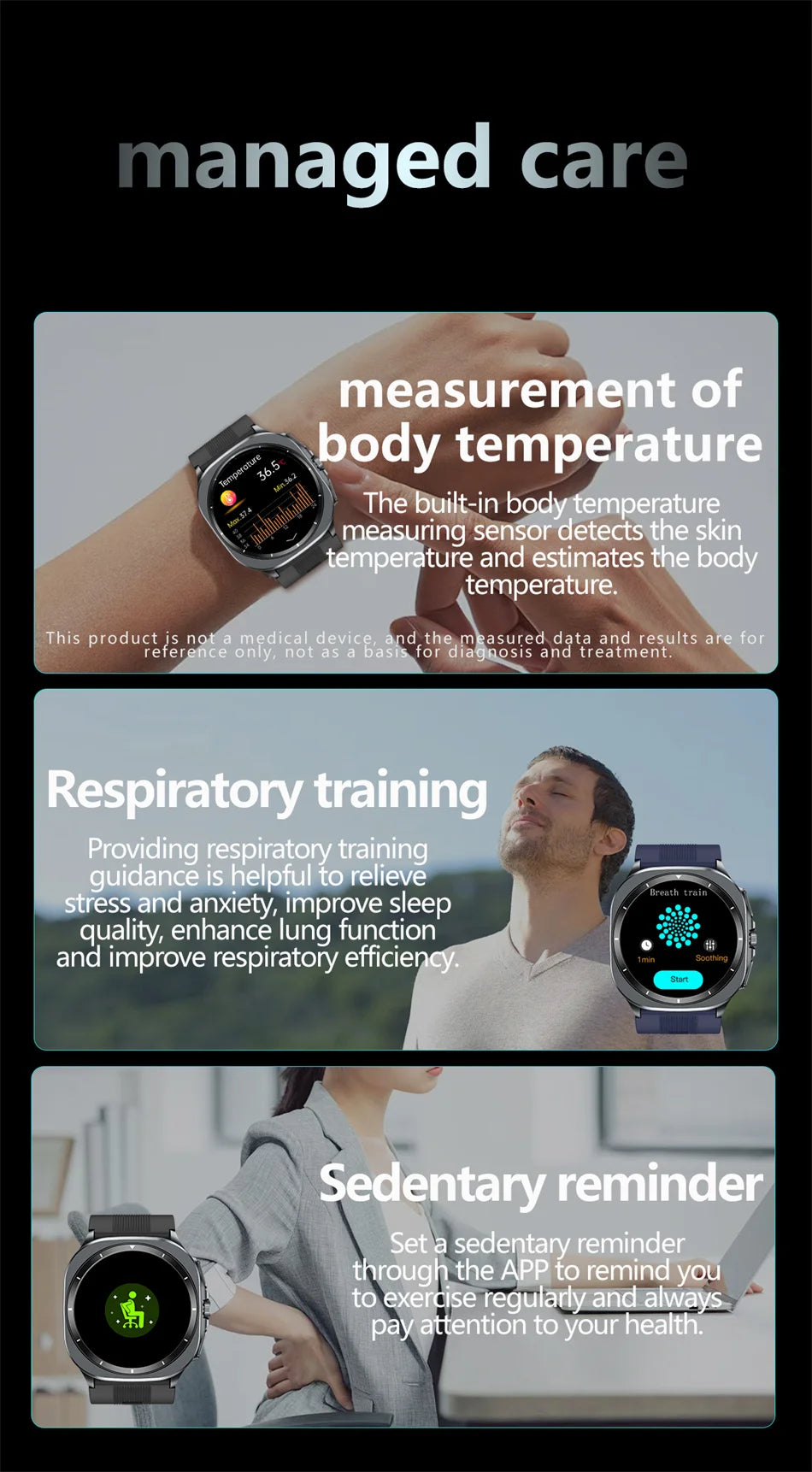 2026 New Health Track Smartwatch Air Pump Airbag True Blood Pressure Health Measure Smart Watch for Men and Women Blood Oxygen BT Call