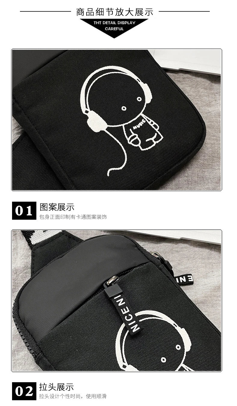 Fortnites Adult Shoulder Bag Sports Casual Lightweight Mini Phone Bags Cartoon Game Figure Printed Men Crossbody Chest Pack Gift