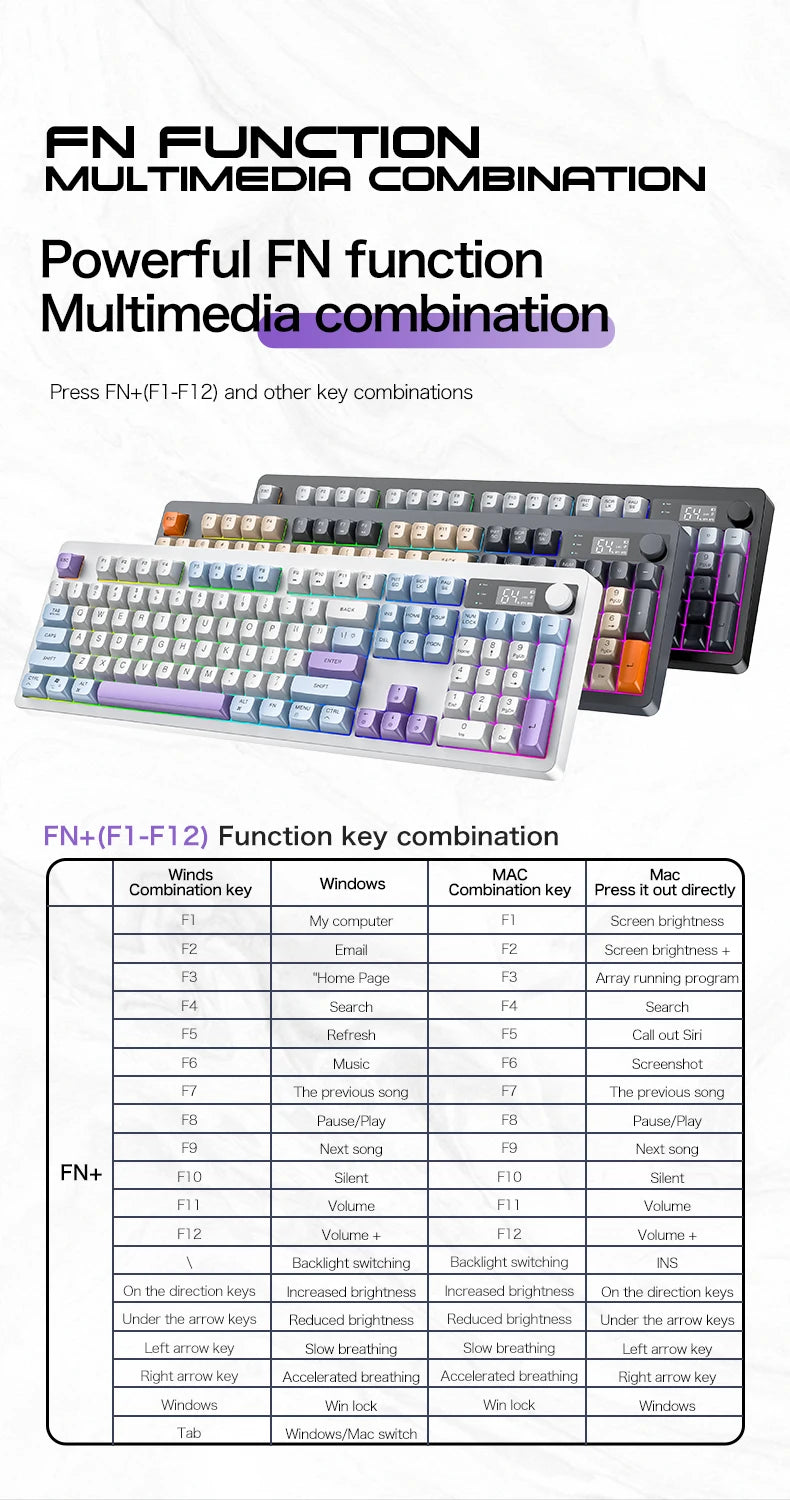 XUNFOX  TK100 wireless 2.4 keyboard Bluetooth dual-mode game silent office notebook universal keyboard