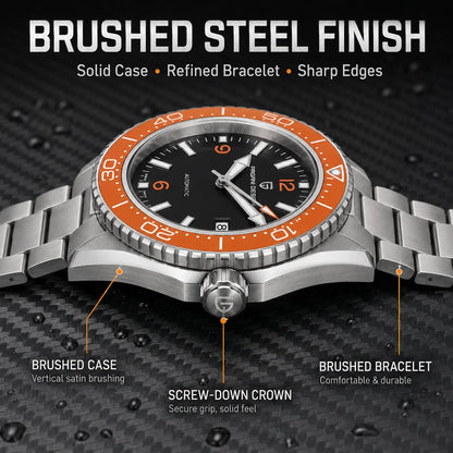 Pagani Design New Top Men's Mechanical Watch Luxury Sapphire Stainless Steel 100m Waterproof Ceramic Bezel Automatic Watch