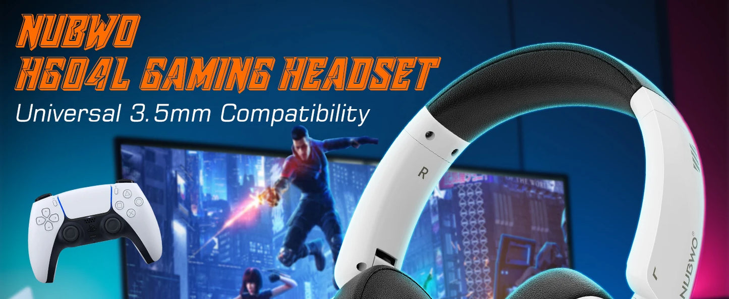 NUBWO HG04L Gaming Headset for PS5/PS4, Xbox Series X|S/Xbox One, Switch Clear Unidirectional Mic 3.5mm Jack Headphone for Gaming