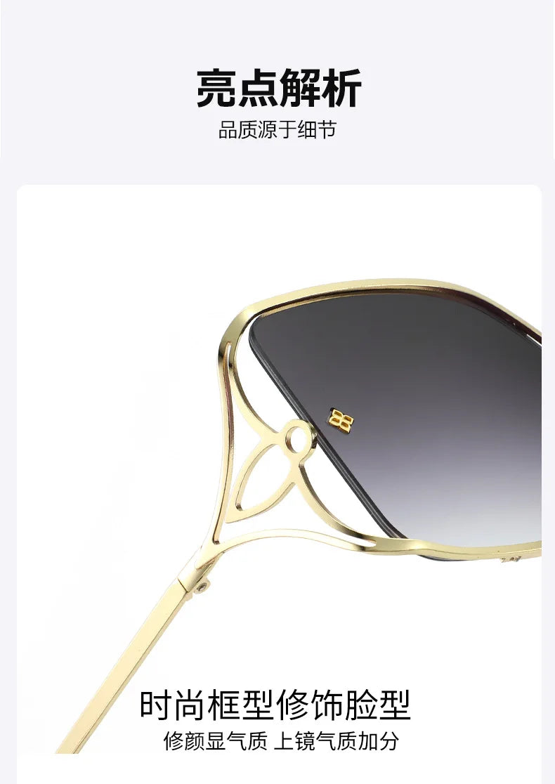 Fashion Oversized Sunglasses Women Big Frame Popular Luxury Brand Designer Shades Sun Glasses Oculos De Sol Feminino Gafas