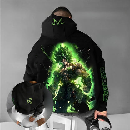 Oversized Dragon Ball Broly Anime Print Hoodie Men Women Streetwear Loose Casual Pullover Sweatshirt Spring Autumn Trend Y2k Top