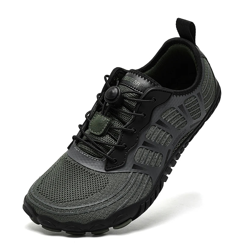 HOBIBEAR Wide Toe Barefoot Sneakers, Unisex Non-Slip Outdoor Athletic Shoes with Elastic Band, Beach Sneakers