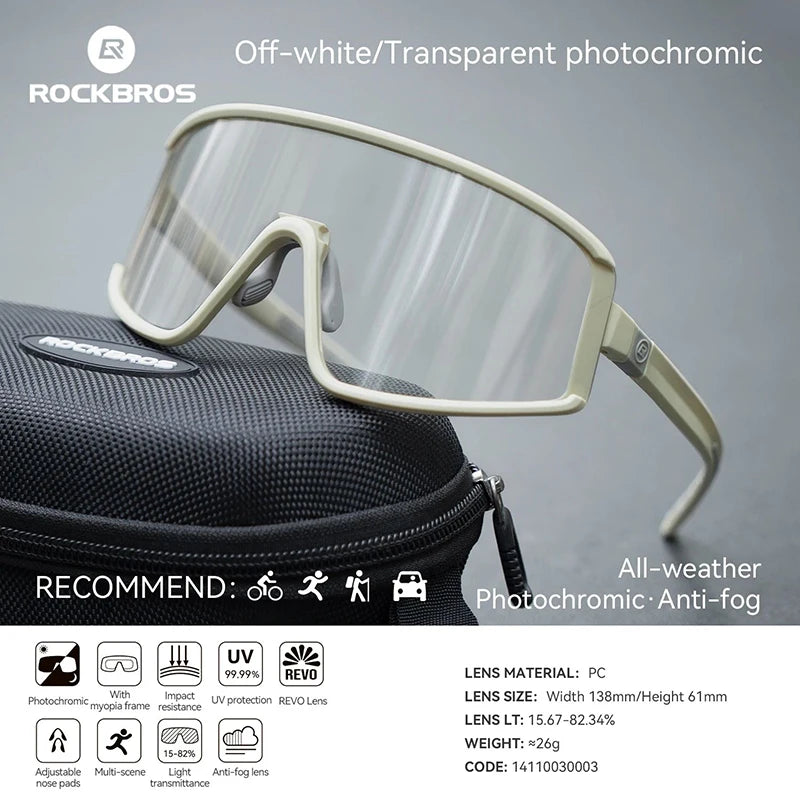 Ochelari de ciclism ROCKBROS: ochelari de soare polarizați, fotocromatici, anti-ceață, ochelari de protecție rezistenți la vânt, ochelari sportivi pentru MTB și biciclete de șosea