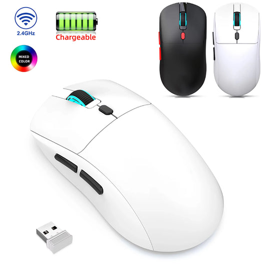 Mouse da gaming Bluetooth ricaricabile PAW3395, leggero, ergonomico e wireless per eSport