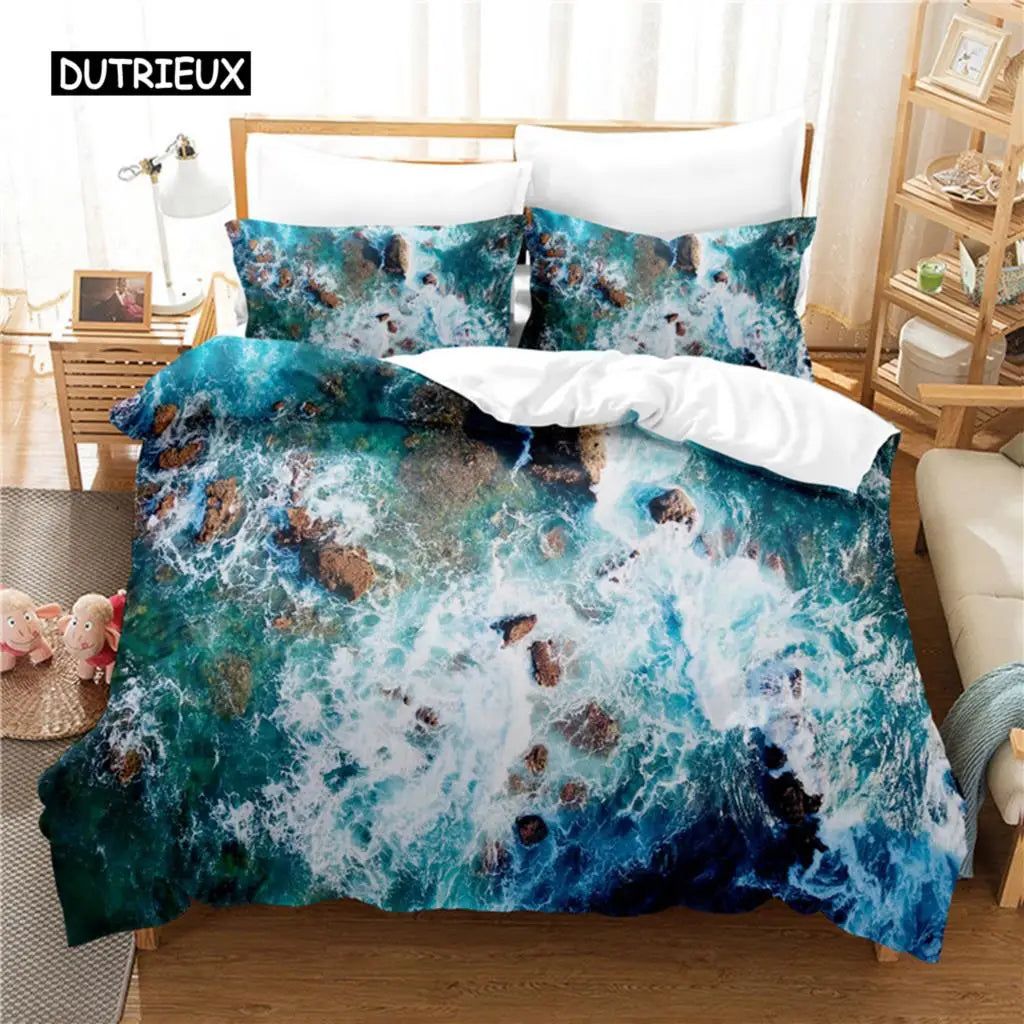 Marine Reef Bedding Set Duvet Cover Set 3D Bedding Digital Printing Bed Linen Queen Size Bedding Set Fashion Design