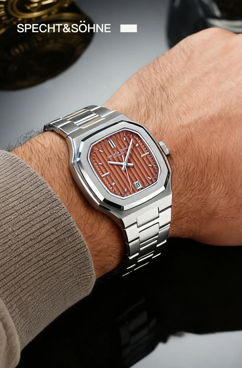 2026 New Luxury Specht & Söhne Watch 37MM Automatic Watches For Men 8215 Movt Sapphire Crystal Stainless Steel 50M Waterproof