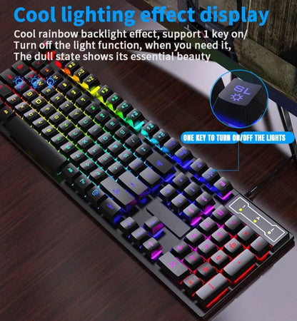 RGB Wired Mechanical Keyboard 104 Keys of Backlit Key Caps Gaming and Office Keyboard For Microsoft Windows and Apple IOS System