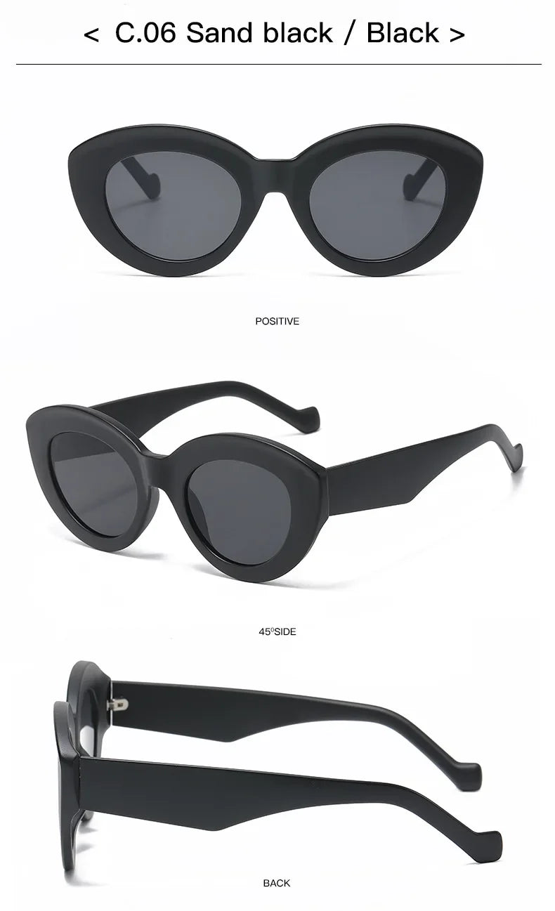 JNPCXI Ochelari de soare pentru femei, model „Cat Eye” supradimensionat, la modă, cu dungi verzi, stil retro, protecție UV400; ochelari de soare ovali pentru bărbați, la modă
