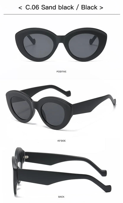 JNPCXI Ochelari de soare pentru femei, model „Cat Eye” supradimensionat, la modă, cu dungi verzi, stil retro, protecție UV400; ochelari de soare ovali pentru bărbați, la modă