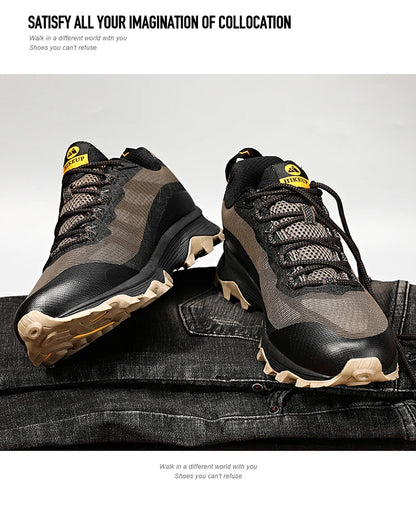 HIKEUP Outdoor Running Shoes Men Women Anti-Skid Hiking Camping Sports Trail Male Safety Footwear Comfort Trekking Sneakers