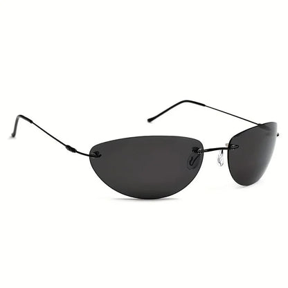 Ochelari de soare polarizați din titan, în stilul Neo din „Matrix”, ultralegeri, fără ramă, pentru bărbați, destinați conducerii, cu design de marcă – Oculos De So