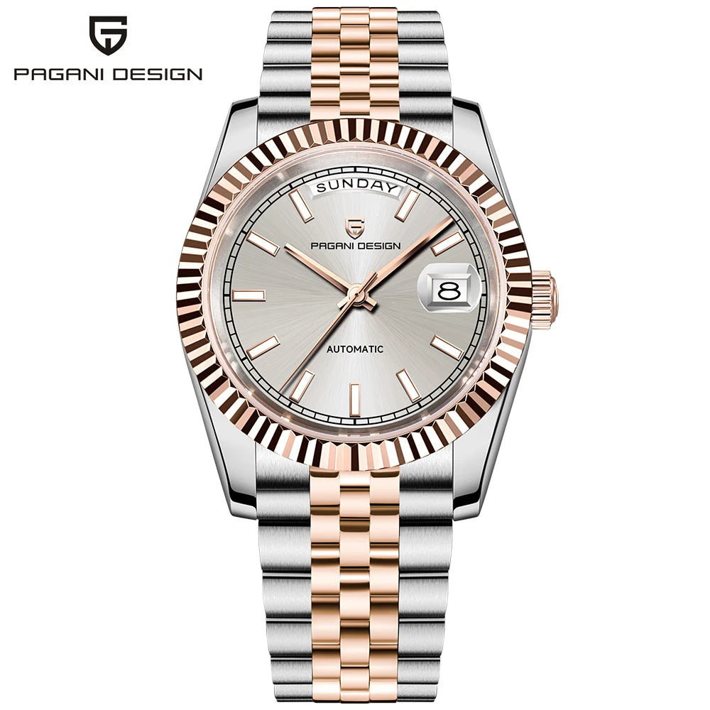 2026 New PAGANI DESIGN Enamel Dial DD36 Luxury Silver Gold Automatic Watch For Men AR Sapphire Crystal Mechanical Wristwatch Men