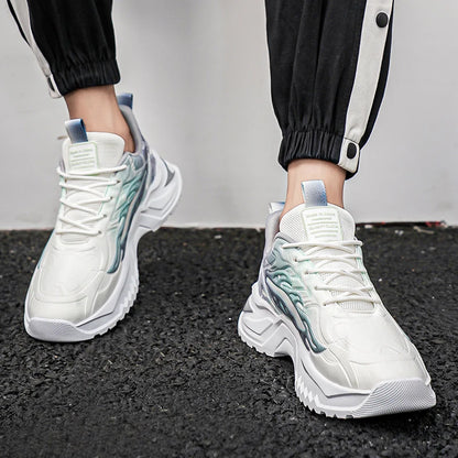 Men Sports Shoes Fashion Lace Up Versatile Non Slip Thick Soled Teenagers Daily Wear Comfortable Casual Running Shoes for Men