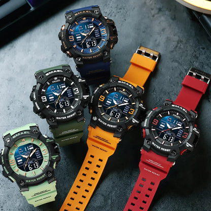 Military Watches Men Sport  Watch Waterproof Alarm Clock Dual Time Wristwatches Digital 8049B Army Watches Military