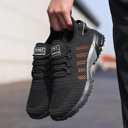 Sapatilhas casuais para homem em malha, leves, respiráveis, com sola macia, estilo running, slip-on, flats e loafers, calçado de treino Zapatos Hombre