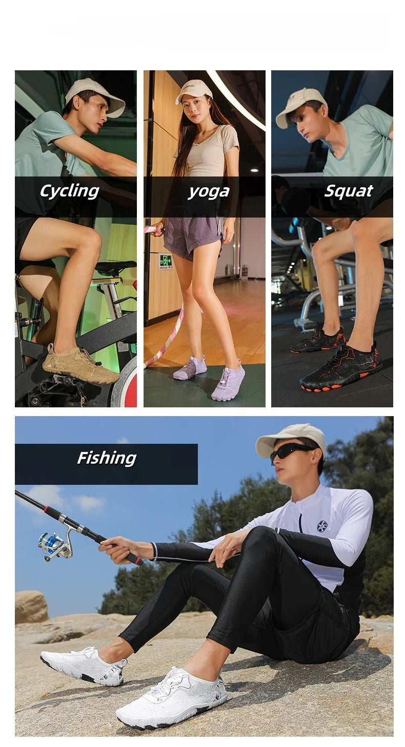 Sapatos Barefoot para Homem e Mulher, Calçado de Praia Outdoor de Secagem Rápida e Antiderrapante, Sapatos para Desportos Aquáticos e Fitness Indoor, Calçado Desportivo