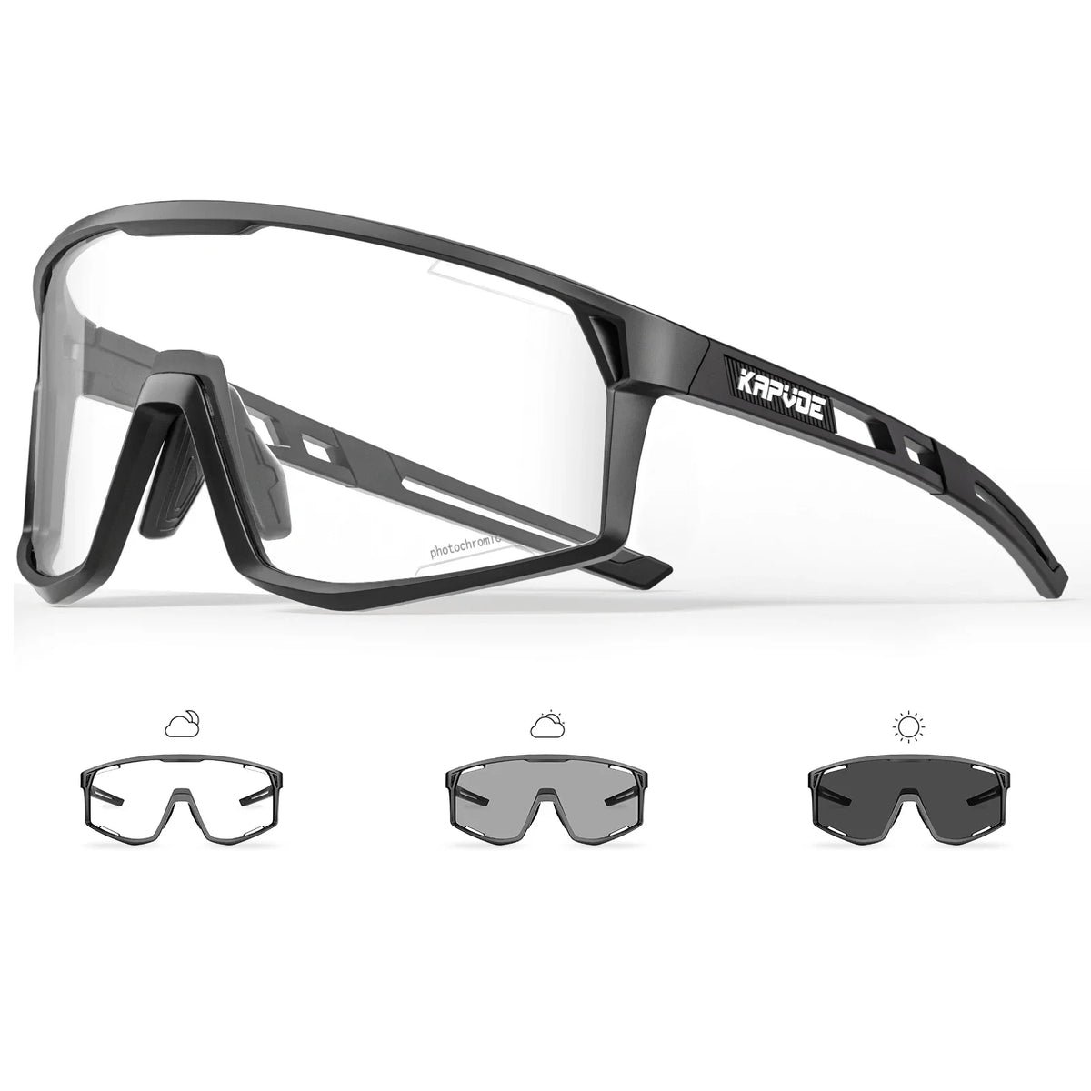 KAPVOE Ochelari UV400 pentru bărbați și femei, pentru ciclism de șosea, sporturi montane, activități în aer liber, ochelari de soare fotocromatici pentru ciclism, ochelari de bicicletă