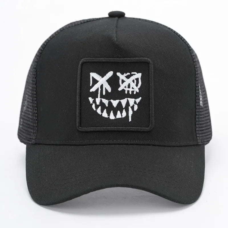 Doitbest Children XX Smiling Face Embroidery Baseball Caps Mesh Summer Outdoor Adjustable Casual Hats Boy Girl Sunscreen Hat