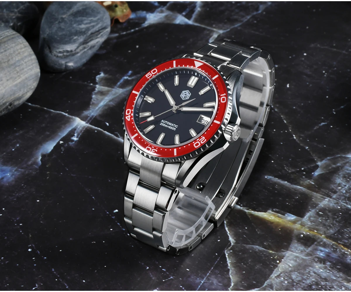 San Martin 2025 New Enamel Dial Full Luminous 39mm Dive Watch Luxury Men Watch NH35 Automatic Mechanical Waterproof 200m SN0129