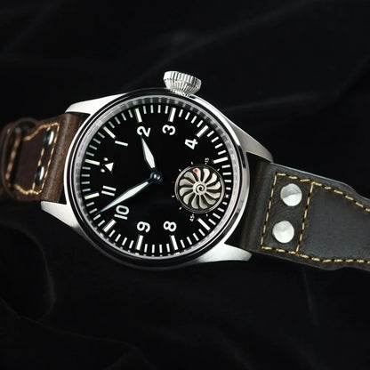 Hruodland 2025 New Men's Mechanical Watch Seagull ST3620 Retro Pilot 43MM Bgw-9 Luminous Sapphire Crystal Turbine Reloj Hombre