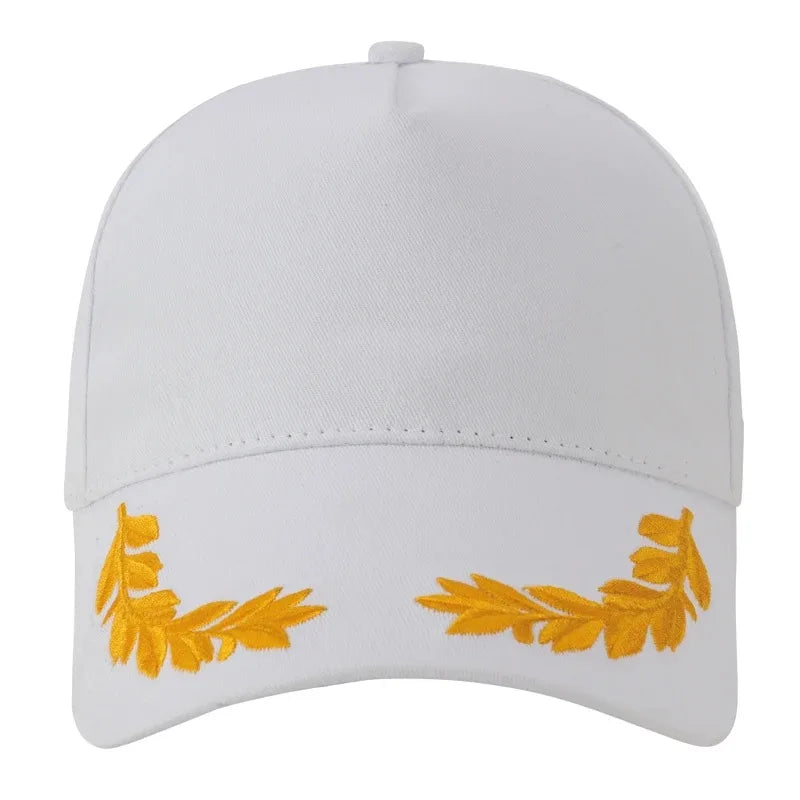 Wheat Stitch Baseball Cap -6-Panel Cotton Sun Hat with Brass Buckle Adjustable Outdoor Fashion Snapback Trendy Unisex Peaked Cap