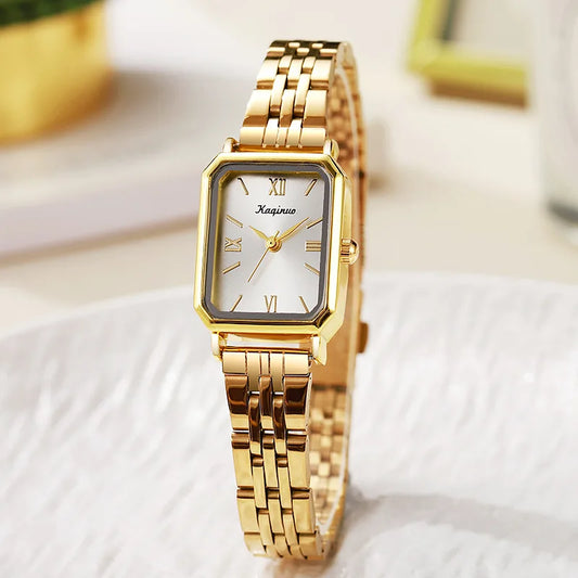 Rectangular Gold Watch Women Adjustable Stainless Steel Strap Ladies Watch Luxury Gift Quartz Wristwatches Relojes Para Mujer