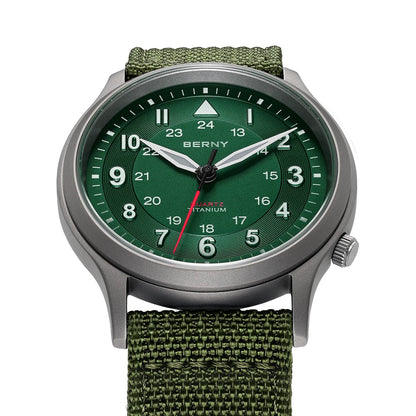 BERNY Titanium Watches for Men Super Luminous Sapphire Field Men's Watch Outdoor Quartz Wristwatch Lightweight 5ATM