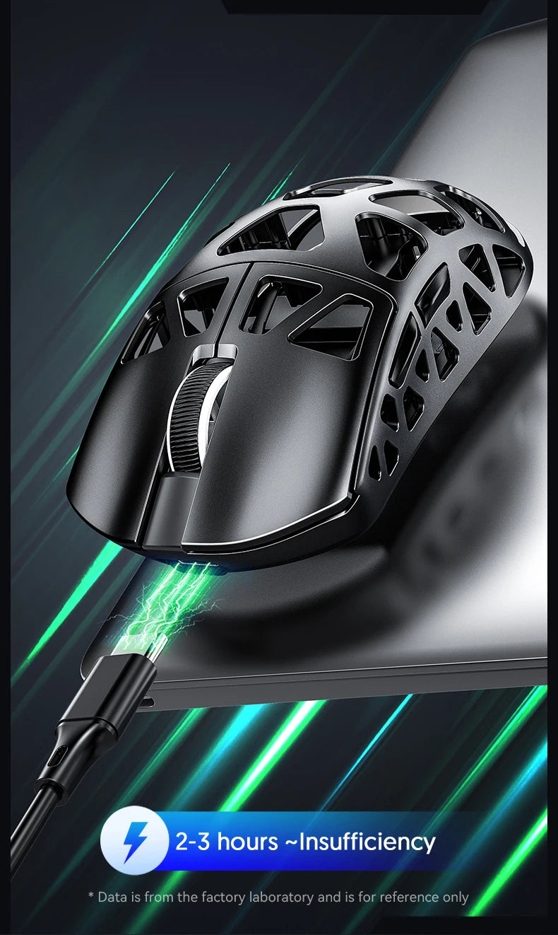 ATTACK SHARK R3 gaming miš od magnezijske legure s honeycomb dizajnom, ultra lagan 8K Hz, PAW3395 senzor, 26000 DPI, ergonomska školjka