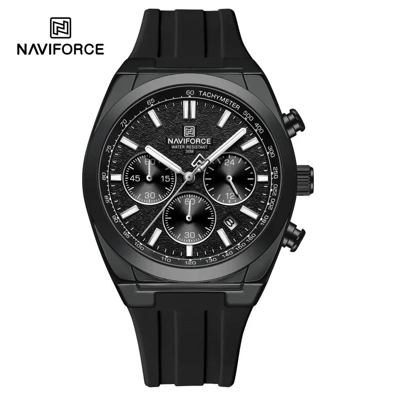 NAVIFORCE Herrenarmbanduhr – Luxuriöser und sportlicher Stil, Quarzwerk, 24-Stunden-Anzeige, Datumsfenster, Chronograph, wasserdicht – Geschenkidee für Herren