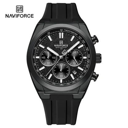 NAVIFORCE Herrenarmbanduhr – Luxuriöser und sportlicher Stil, Quarzwerk, 24-Stunden-Anzeige, Datumsfenster, Chronograph, wasserdicht – Geschenkidee für Herren