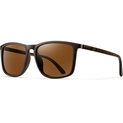 Ochelari de soare polarizați clasici, pătrați, unisex, UV400, ușori, pentru condus, pescuit, activități în aer liber și călătorii