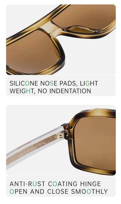 Ochelari de soare clasici, supradimensionați, pătrați, pentru bărbați, de lux, la modă, cu ramă metalică mare, ochelari de protecție, ochelari de soare eleganți pentru doamne