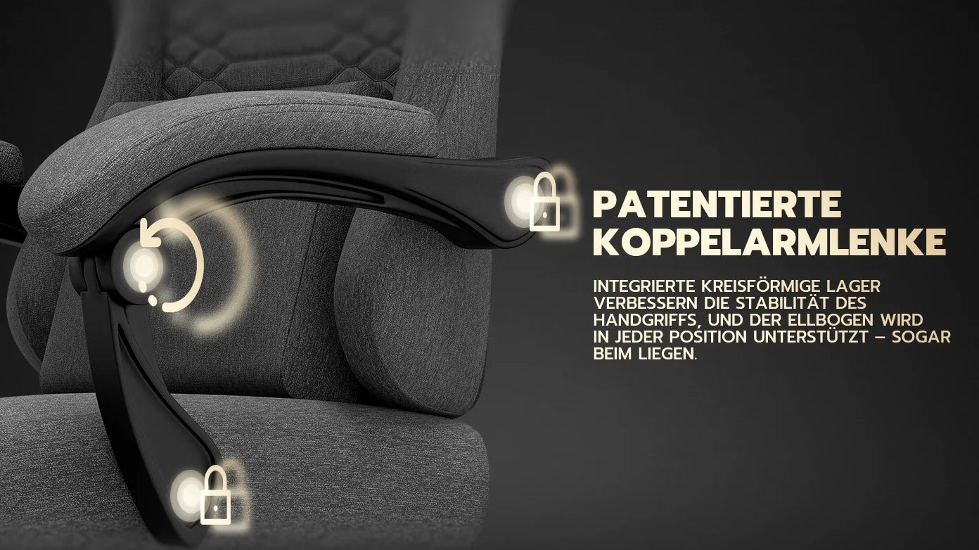 Dark Gray Fabric Gaming Chair, Massage Office Chair with Headrest, Ergonomic Racing Design, Adjustable Footrest, for PC Gamers