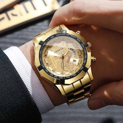 Fashion Men Business Watches Luxury Large Dial Calendar Quartz Watch Mens Clock Reloj Hombre（Without Box）