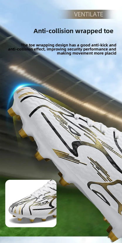 New Men Football Boots TF Sport Training Soccer Shoes Soft Ultralight Breathable Professional Sneakers Unisex Grass Cleats Match