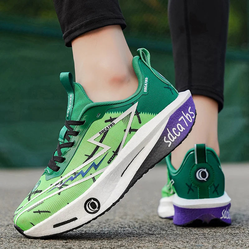 Running Shoes with Carbon Plate for Men, Marathon Sports Specialty, Breathable, Lightweight, Comfortable Athletic Outdoor Sneakers for Women