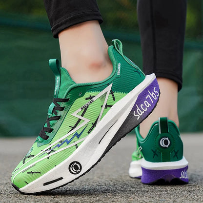Running Shoes with Carbon Plate for Men, Marathon Sports Specialty, Breathable, Lightweight, Comfortable Athletic Outdoor Sneakers for Women