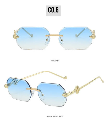 Ochelari de soare decorativi din metal, în formă de șarpe – ramă neregulată unisex, protecție UV, ochelari de soare
