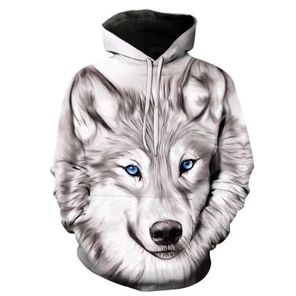 Wolf Printed Hoodies Men 3D Hoodies Brand Sweatshirts Jackets Quality Pullover Fashion Tracksuits Animal Streetwear Out