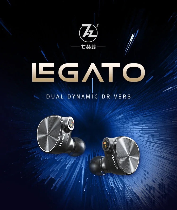 7Hz Legato Dual Dynamic Driver HiFi In-Ear Monitor Earphones – Premium Audiophile IEM with Detachable 0.78mm 2-Pin OCC Cable