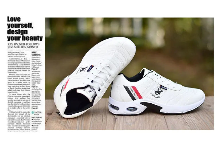 Men's Leather Sneakers Casual Versatile Outdoor Non-slip Running Footwear Fashion Men's Board Shoes Zapatos Homme