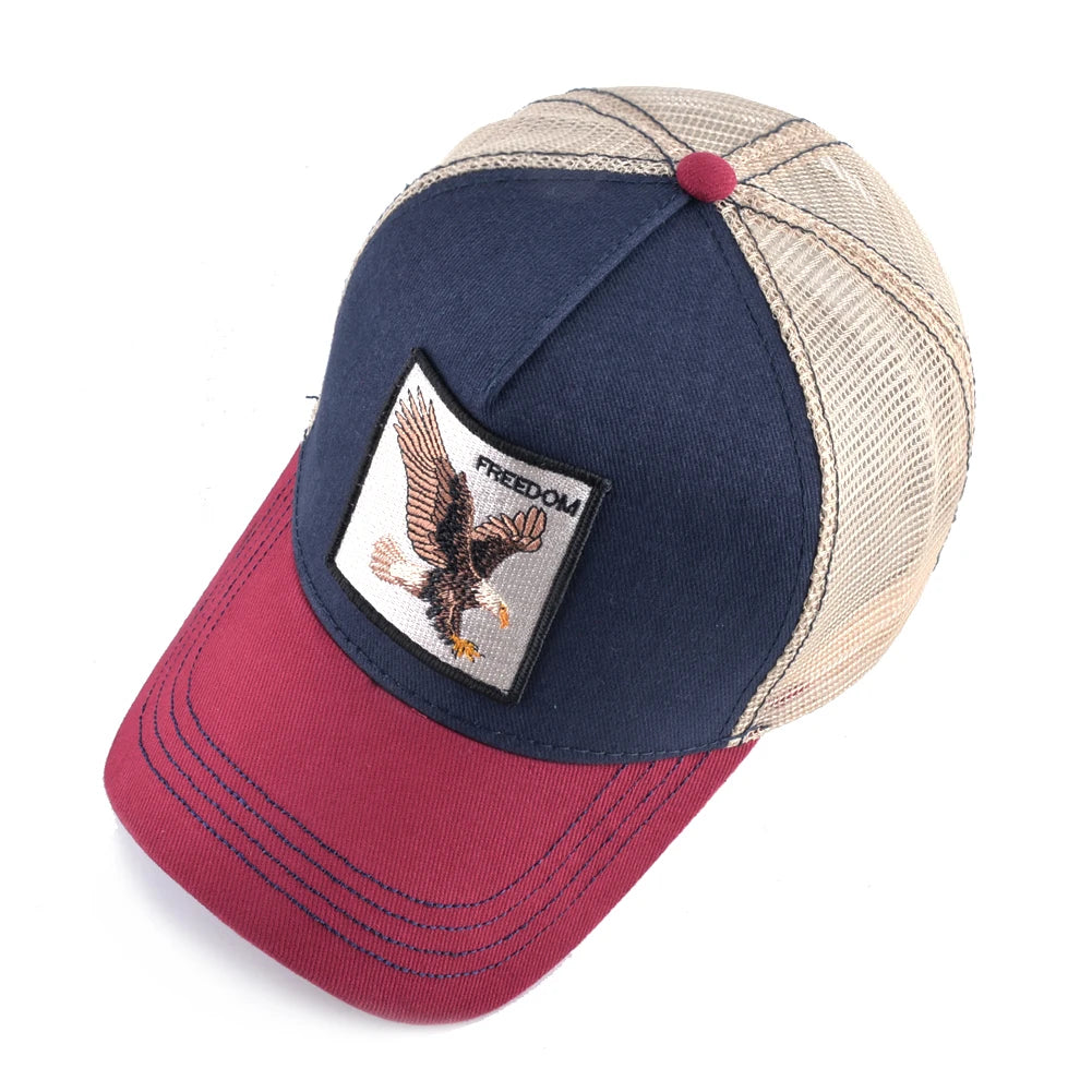 Fashion Baseball Cap With Eagle Embroidery Patch Men And Women Four Season Outdoor Trucker Cap Outdoor Casual Sport Visor Hat