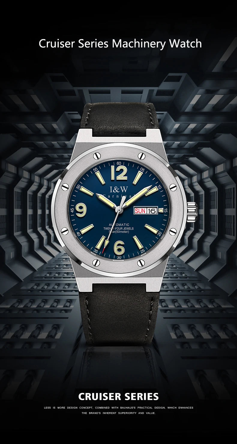 IW New Fashion Date Men Watch MIYOTA Automatic Movement Luminous Top Brand Luxury Sports Mechanical Watch Relogio Masculino
