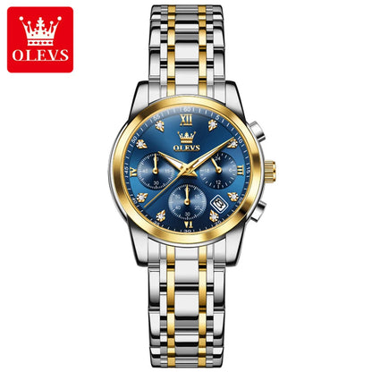 Orologio da donna OLEVS, marchio di lusso, al quarzo, impermeabile, luminescente, con datario, cronografo, bracciale, orologio elegante con diamanti.
